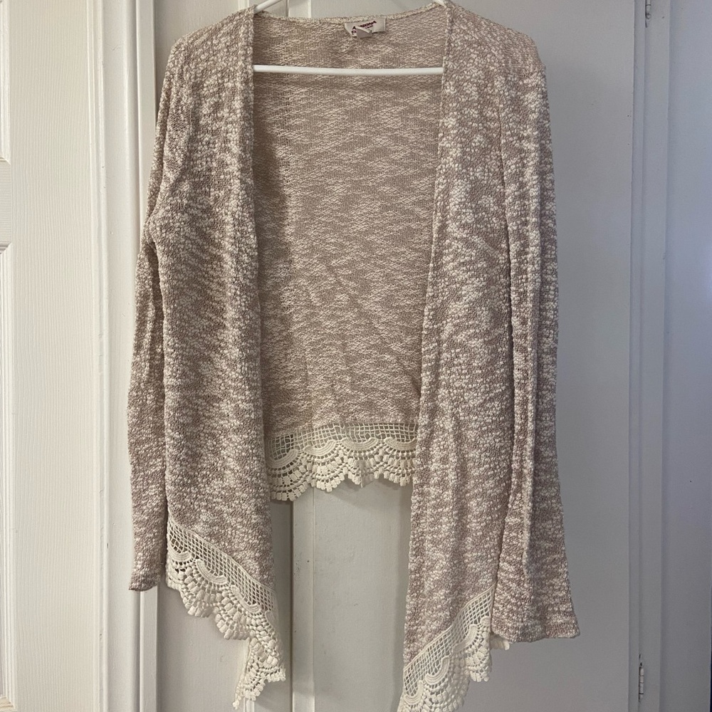 Arizona Jean Co. beige and off white long sleeve cardigan size XL